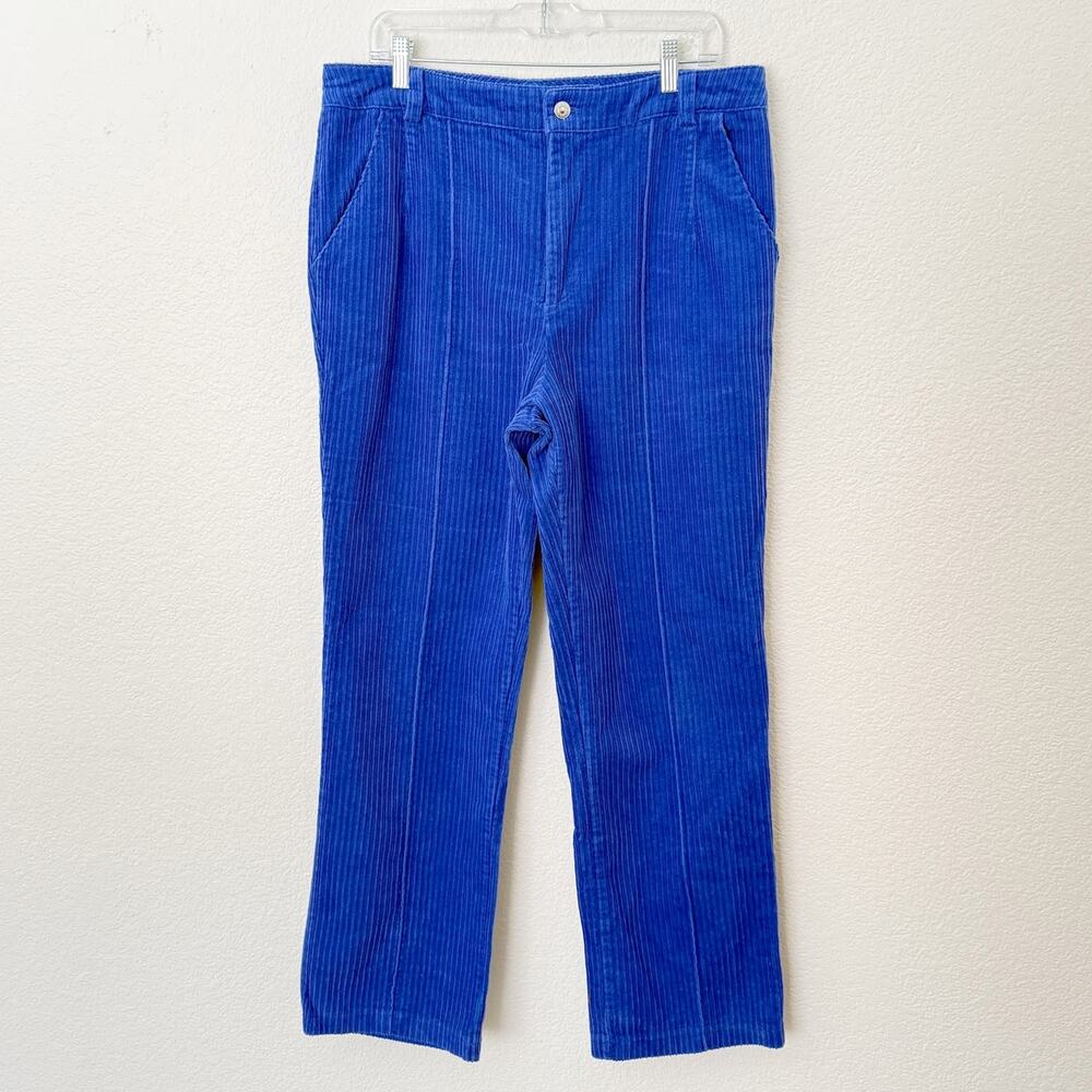 [Primark] Cobalt Blue Corduroy Seamed Front Straight Leg Trouser Pants Work 12